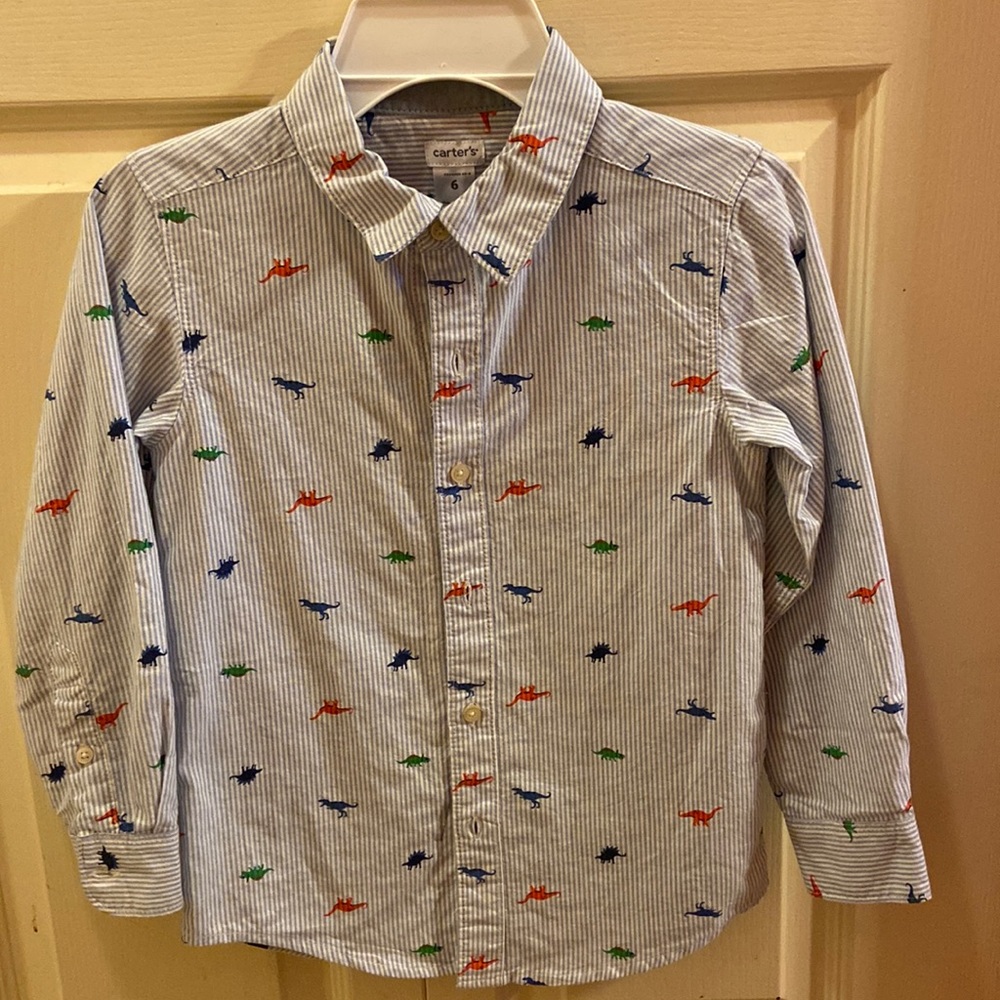EUC Carter’s Dino button down, size 6